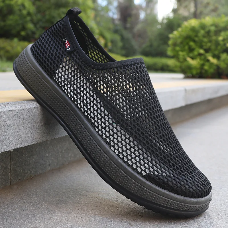 Summer men's tennis shoes with mesh surface, old Beijing cloth shoes, men's super breathable dad casual breathable driving shoes 4