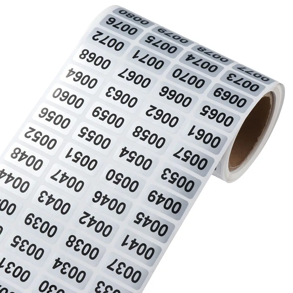 2000PCS Number Stickers Inventory Stickers Asset Tags Consecutive Number Stickers Self-Adhesive Numbered Labels (1-2000)