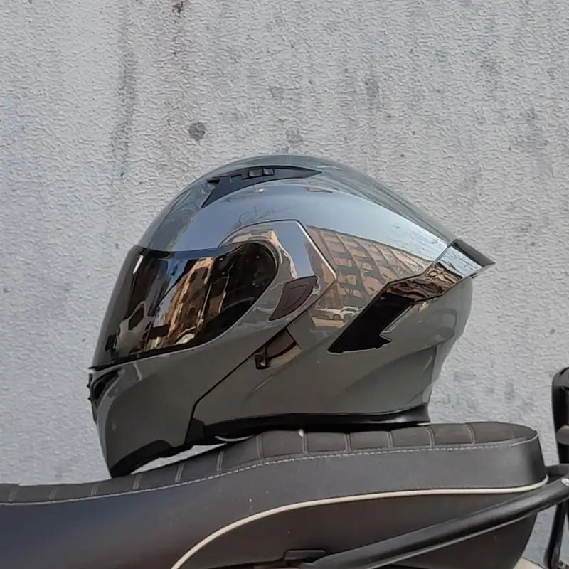 thumbnail image 1 of Casco de motocicleta ORZ, unisex, modular, abatible, de cara completa, para carreras, con viseras dobles, aprobado por DOT, 1 of 5