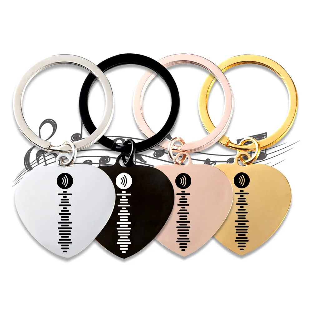 Personalized Spotify KeyChain Heart Engraved Song Code Couple Keyring for Album Artist Song,Valentine's Day Gifts for Boyfriend new trendy basquiat artist basquet co branded fashion personalized pure cotton round neck sweater knit