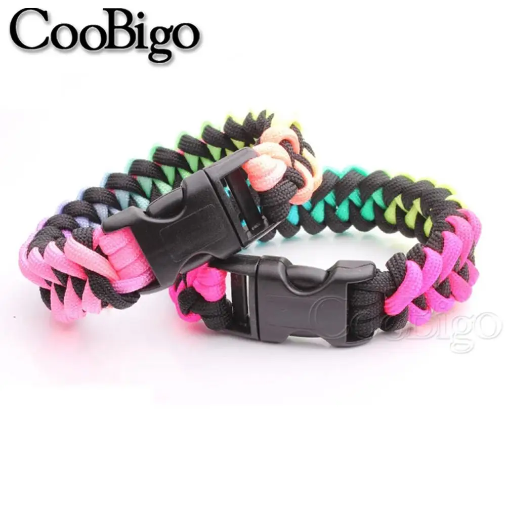 Light Rainbow Parachute Cord Lanyard Rope Paracord Bracelet Cordon One Strand Climbing Camping Survival Equipment 10/328ft 3mm