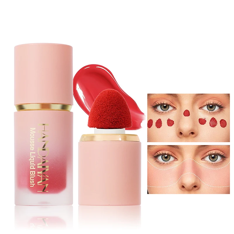 Matte Glitter Face Liquid Blusher Smooth Cheek Eye Mousse Blush Highlighter Stick Rouge Waterproof Contour Makeup liquid blush,facial blusher