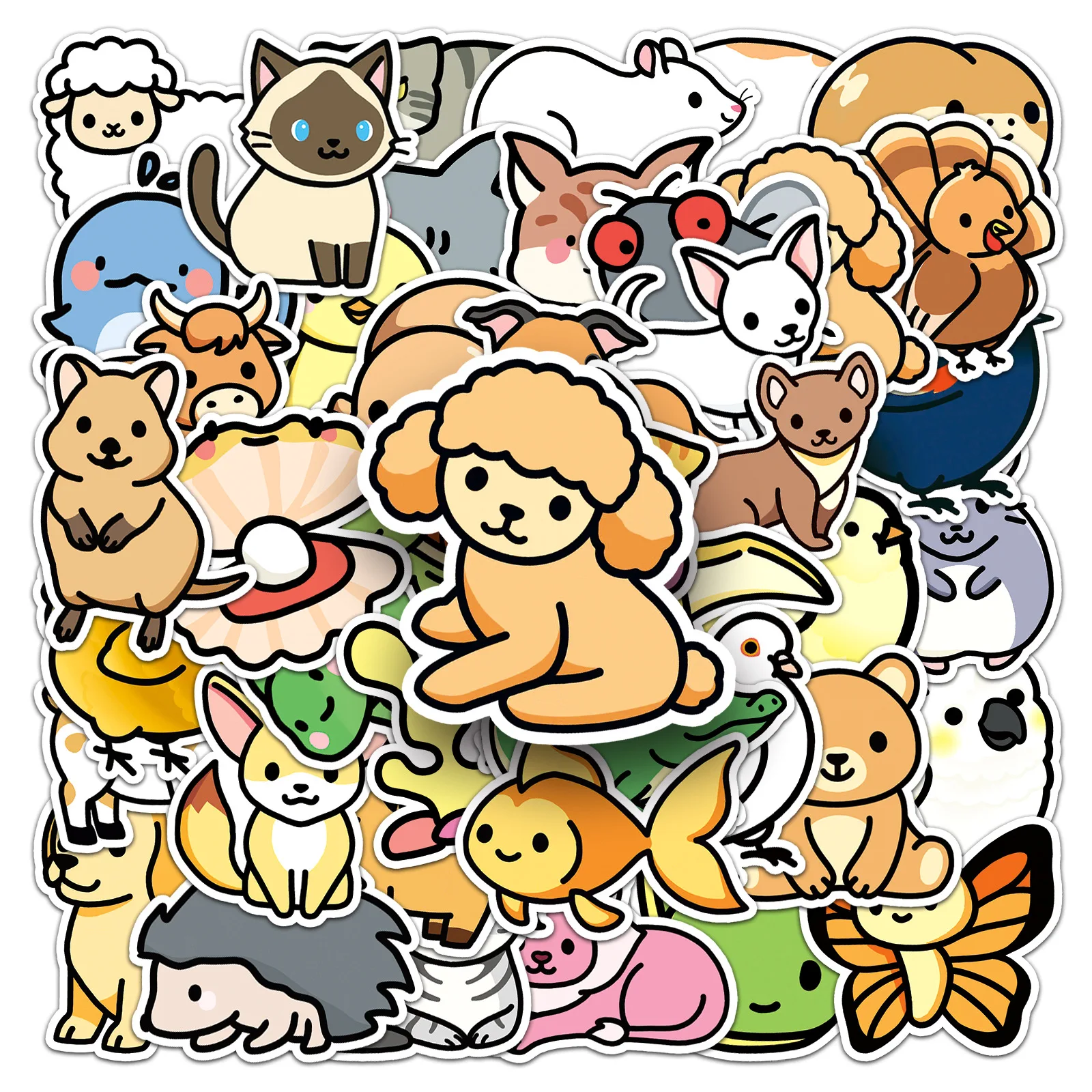 

10/30/50PCS New Popular Cartoon Animal Graffiti Stickers Luggage Laptop Skateboard DIY Toys Waterproof Reward Stickers Wholesale