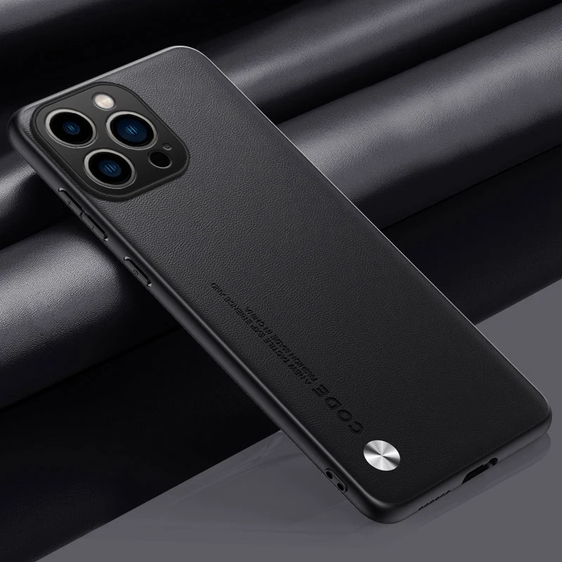 Premium PU Leather Phone Case with Silicone Full Protection - Elegant Back Cover