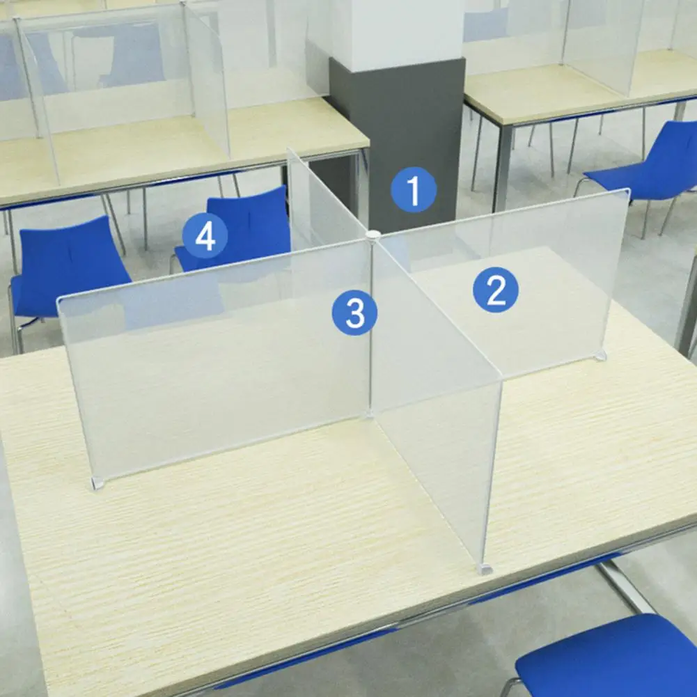 Partition Screen Transparent Removable Resin Table Kids