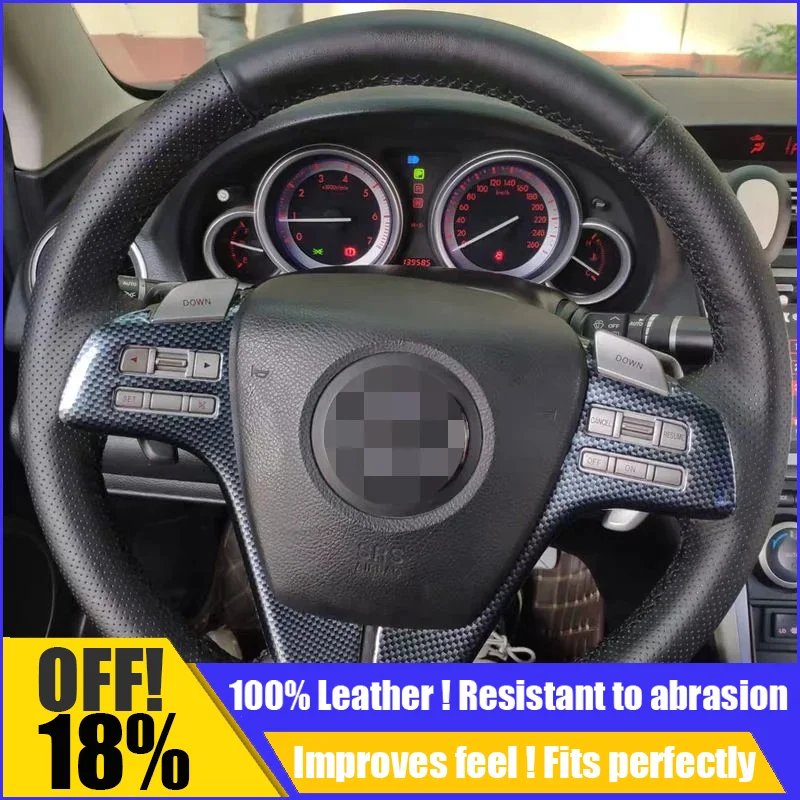 

Leather Car Steering Wheel Cover Fit For Mazda 6 Atenza 2009 2010 2011 2012 2013 Hand Sewing Custom Diy Auto Car Accessories