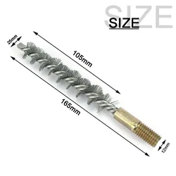 Premium Stainless Steel Wire Cleaning Brush with M12 Thread - Ideal for Polishing Pipes and Cylindrical Surfaces (25mm)