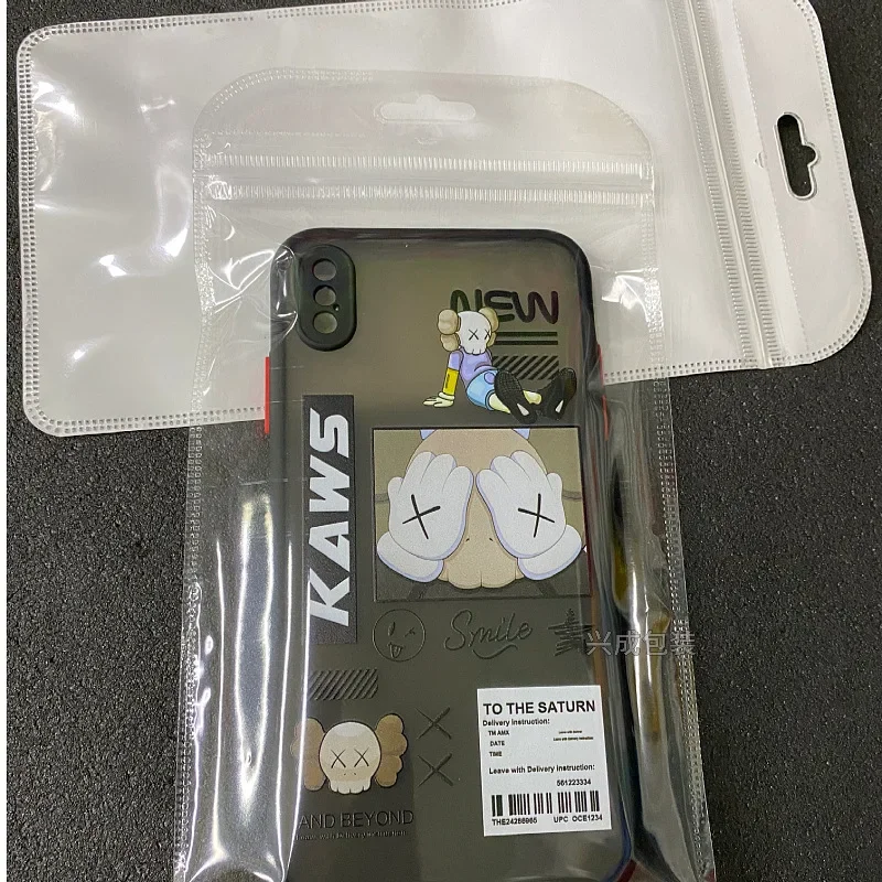 100pcs Transparent Self Sealing Bag Sealing Small Plastic Bags 5.5/6.7-inch Phone Case with Hanging Hole Waterproof Packag Bags 2