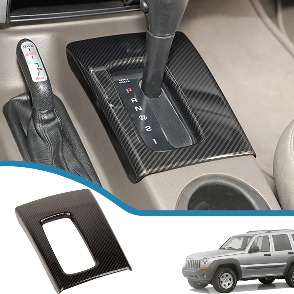 

Car Gear Shift Panel Decoration Cover Stickers for Jeep Liberty 1999-2006 Auto Interior Mouldings Accessories Carbon Fiber Grain