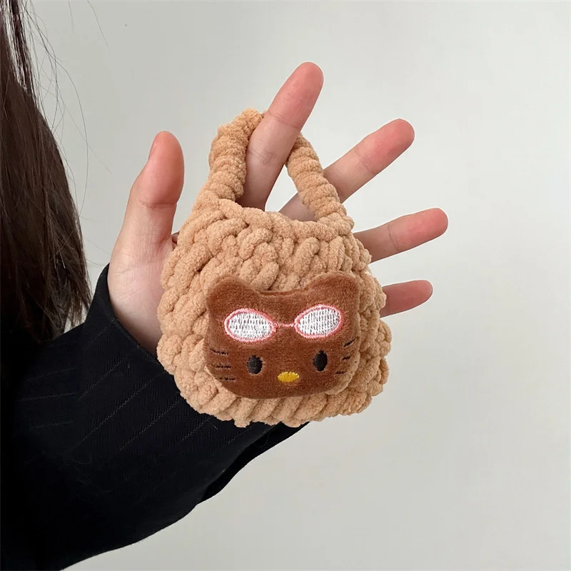 Plush Toys Plush Coin Purse Sanrio Hello Kitty Plush Toys Wallet Women Bags Cute Children Coin Purse Kawaii Girls Plushie Headphone Bag Fashion Kids Gifts