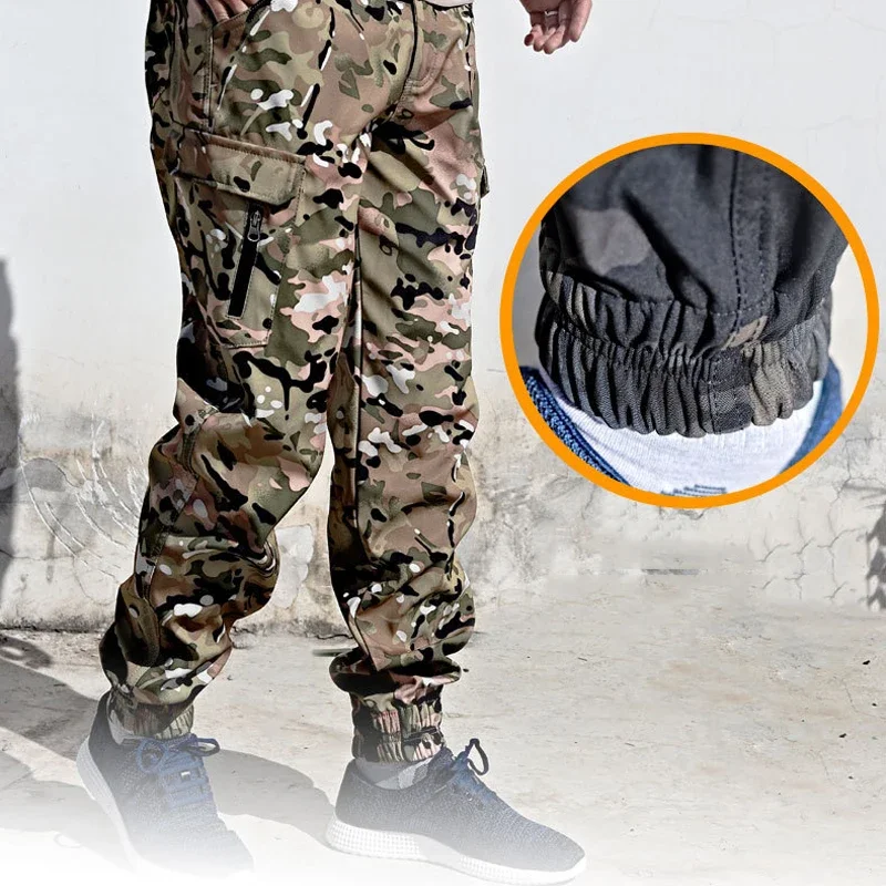 

Tactical Joggers Men Elastic Waterproof Military Cargo Pants Outdoor Camo Army Jogging Hike Fishing Multi-Pocket Casual Trousers