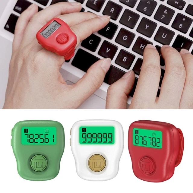 6 Digital LED Electronic Finger Clicker Tasbih Handheld Ring Click Lap  Counter Event Clicker Tally Finger Counters