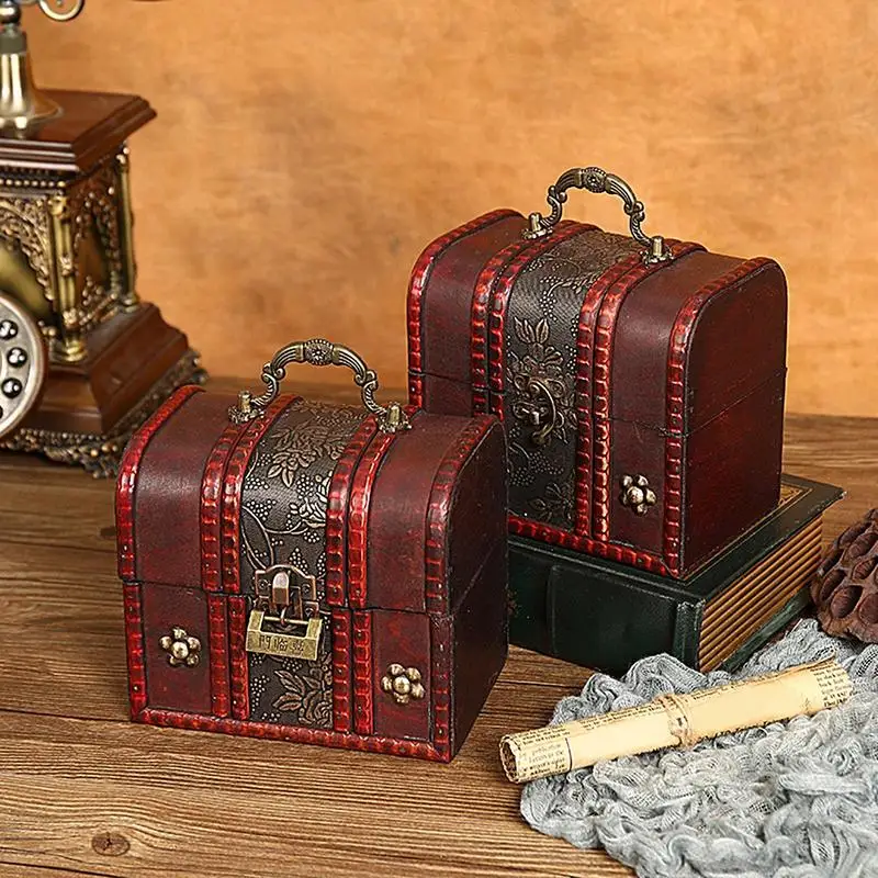 Cassettiera In Legno Vintage Retro Keepsake Gingillo Storage Chest Memory Box Con Serratura Per Una Migliore Conservazione Della Collezione Di Monete 