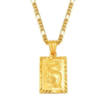 Anniyo Auspicious Dragon Pendant Necklace for Women Men Jewelry Chinese 1