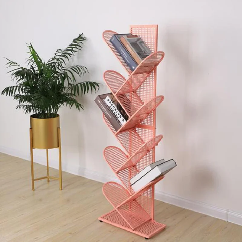 JOYLIVE 2021 New Creative Tree-shaped Iron Grid Bookshelf Storage Rack For Library Book Store Office Working Study Books Display