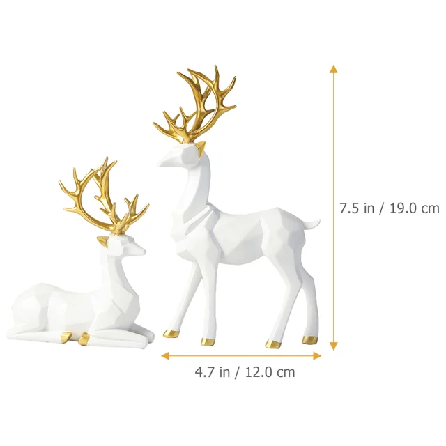 gold table decoration, reindeer decor, Christmas decoration