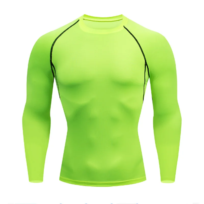 Fitness Clothing Men's Long Sleeve Running Basketball Training Basecoat T-shirt Tight Fit High Elastic Fast Dry Compression yoga