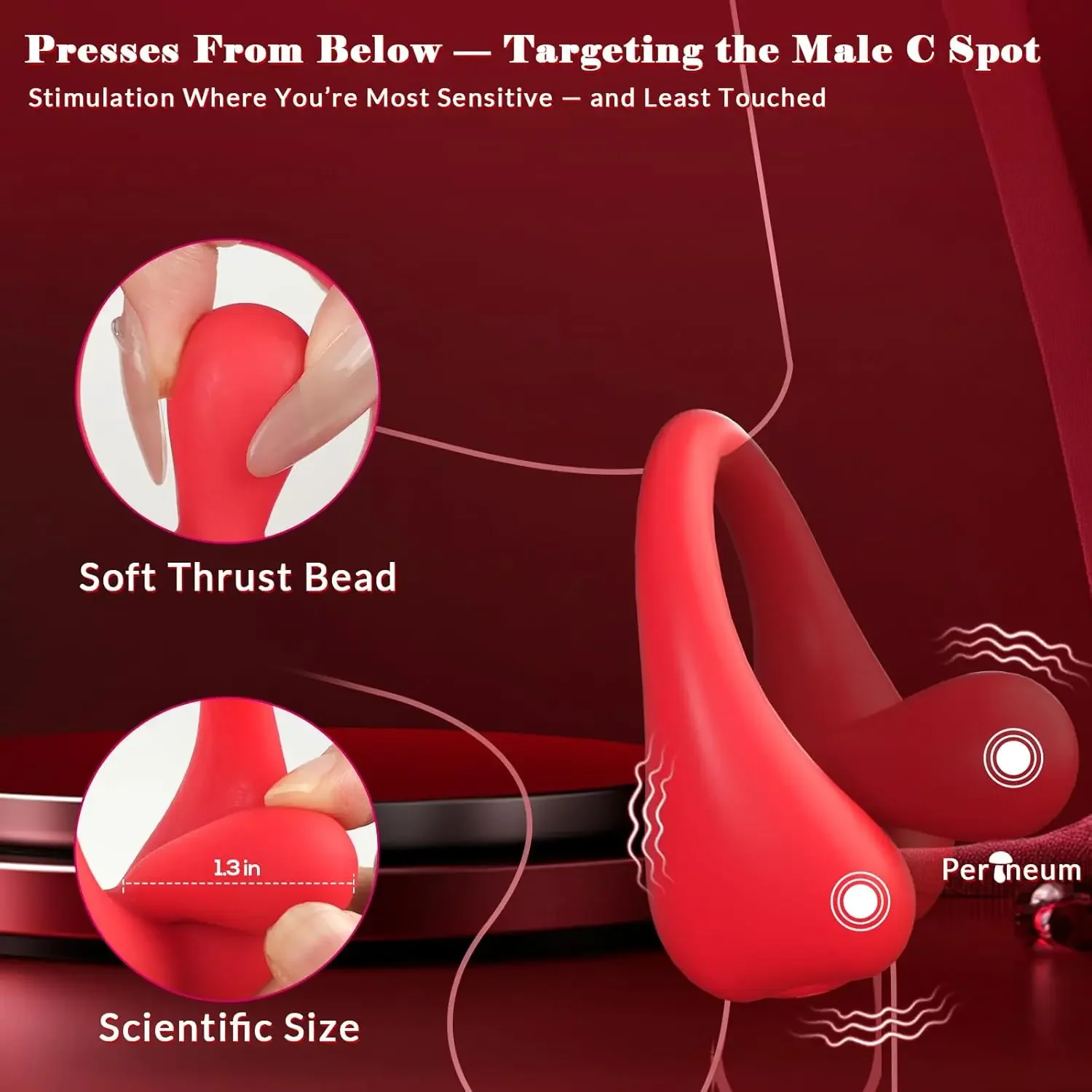 APP Control Vibrating Cock Ring with 360° Adjustable Tongue Clitoral Taint Testicle Stimulator Male Pleasure Penis Ring Vibrator