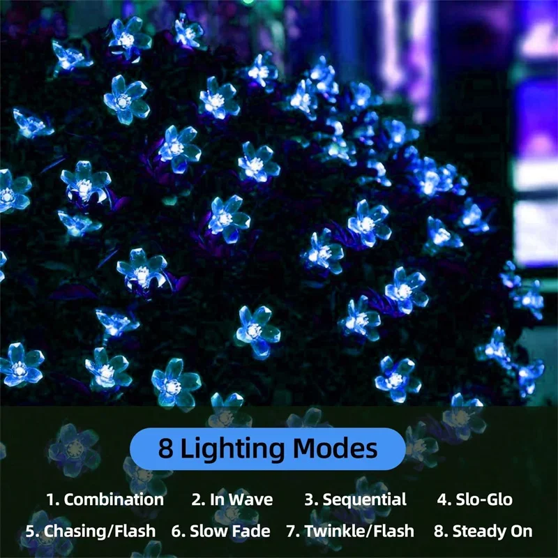 Solar Garden Light Flower Outdoor Solar  String Lights Waterproof Fairy Simulation Floral Garlands Lamp Christmas Decoration 3 Solar Garden Light Flower Outdoor Solar  String Lights Waterproof Fairy Simulation Floral Garlands Lamp Christmas Decoration 3