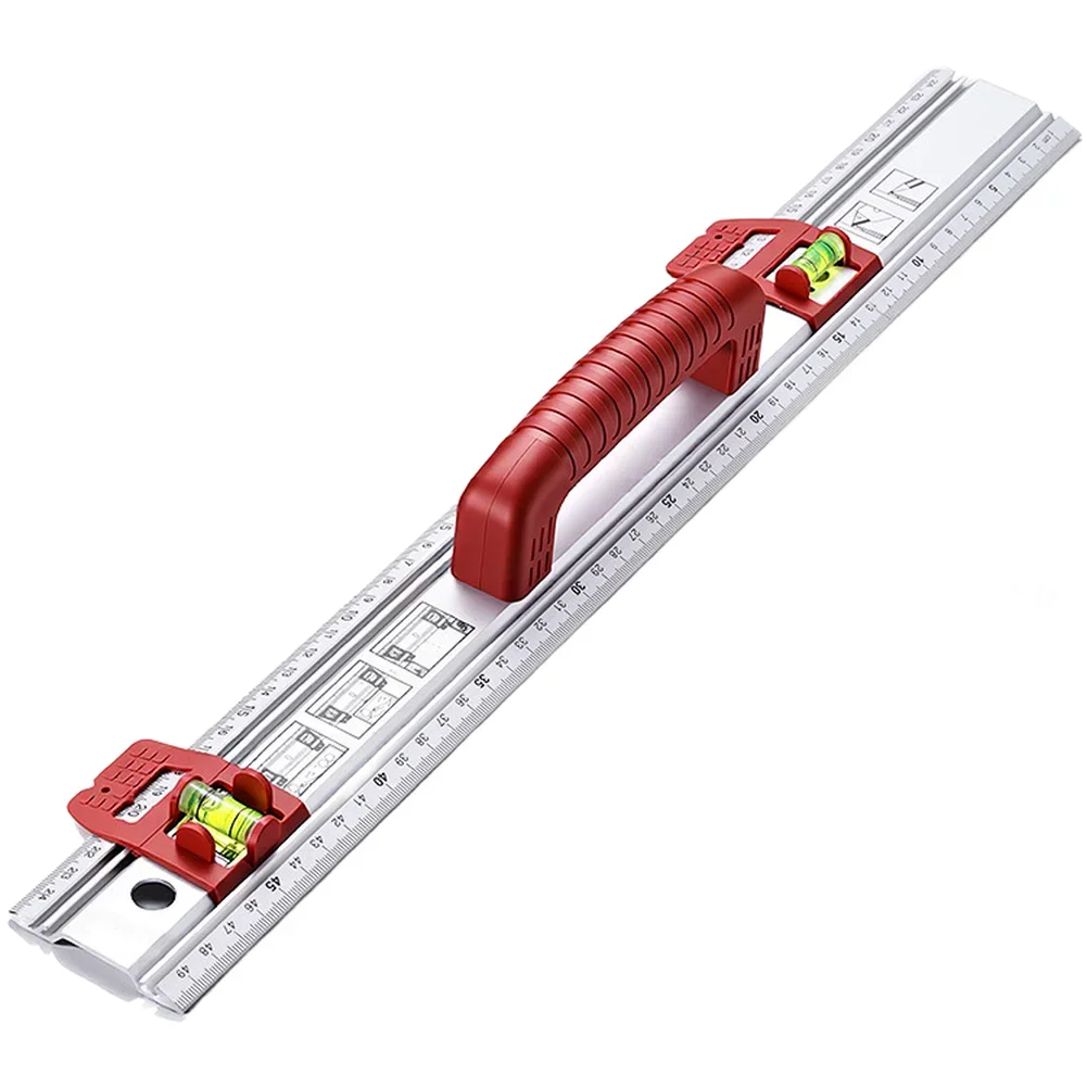 50cm 알루미늄 합금 직선 자, 이중 버블 레벨, 다기능 수평 버블 튜브, 목공 측정 도구