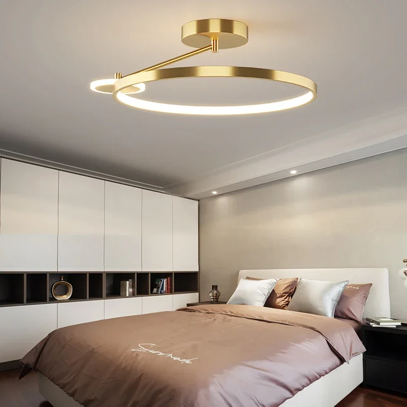 2023 New Bedroom LED Ceiling Lamp Intelligent Remote Control Personality Circular Design Aisle Corridor Indoor Lighting Fixture