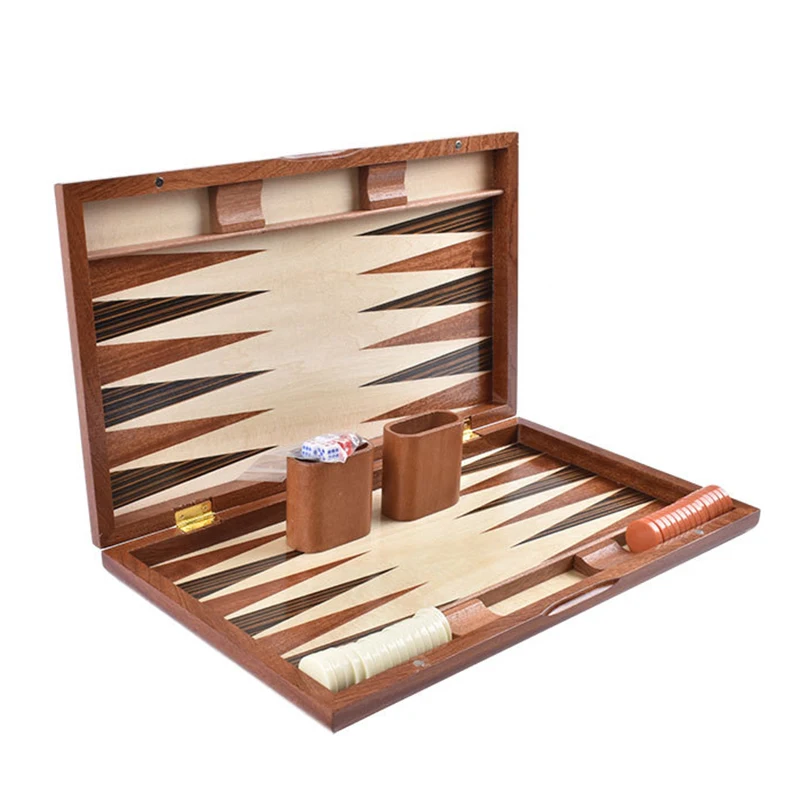Wooden Backgammon Chess Set Large Handmade Board Games Portable Family Travel Table Games Children Aldult Gift