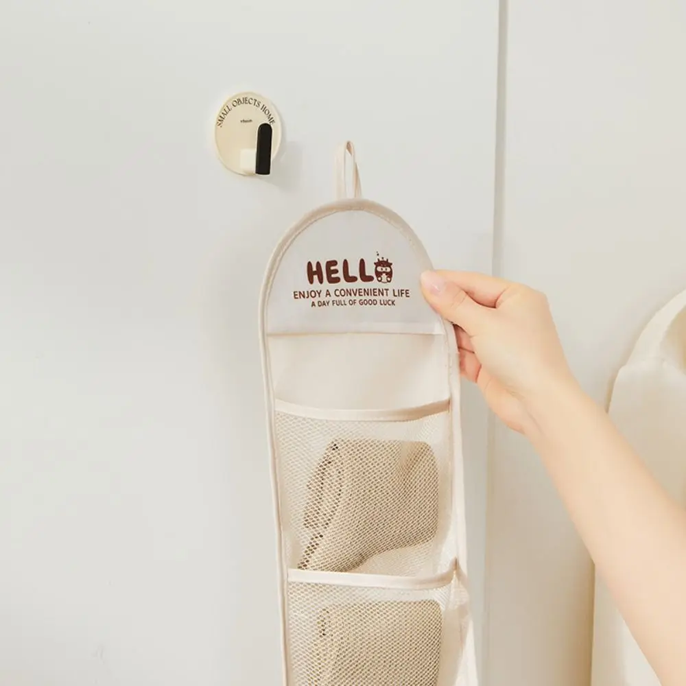 New 7 Grid Underwear Storage Bag Hanging Wall-mounted Sock Organizer Behind The Door Accessories Wardrobe Hanging Organizer 4
