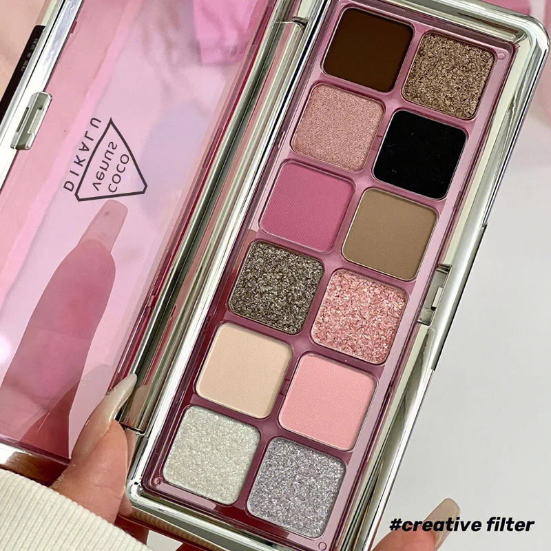 12 Colori Glitter Eyeshadow Palette Brand Charm Eye Make-Up Pallet Cute Women'S Cosmetics Beautiful Women Cosmetics 2024