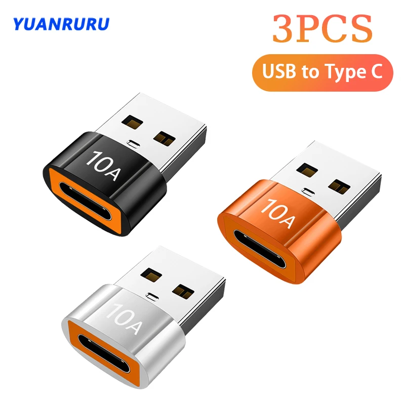 

USB 3.0 To Type C Adapter 10A OTG TypeC Female to USB Male Converter Fast Charging Data Transfer For Macbook Xiaomi Samsung