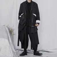 The spring of 2023 the new suit men's original popular logo coat flash design  wind stitching loose suit black and white 1