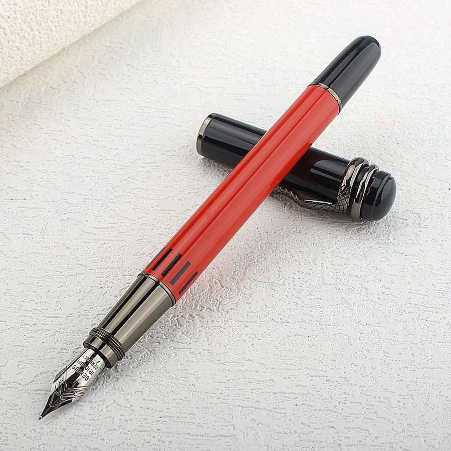 Luxury Metal  Black Metal Fountain Pen Fine Nib 0.5mm / Grey Clip Elegant Business Office Gift Pen 3