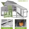 Chicken Coop Outdoor Wooden Hen House 65" with Large Nesting Box, Poultry Cage with Removable Tray,UV Proof Roof 5