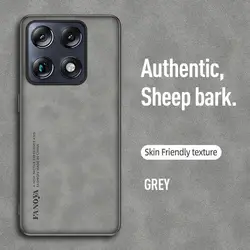 Luxury Sheepskin PU Leather Shockproof Camera Protector Case - Motorola X70 Air Pro (Grey)