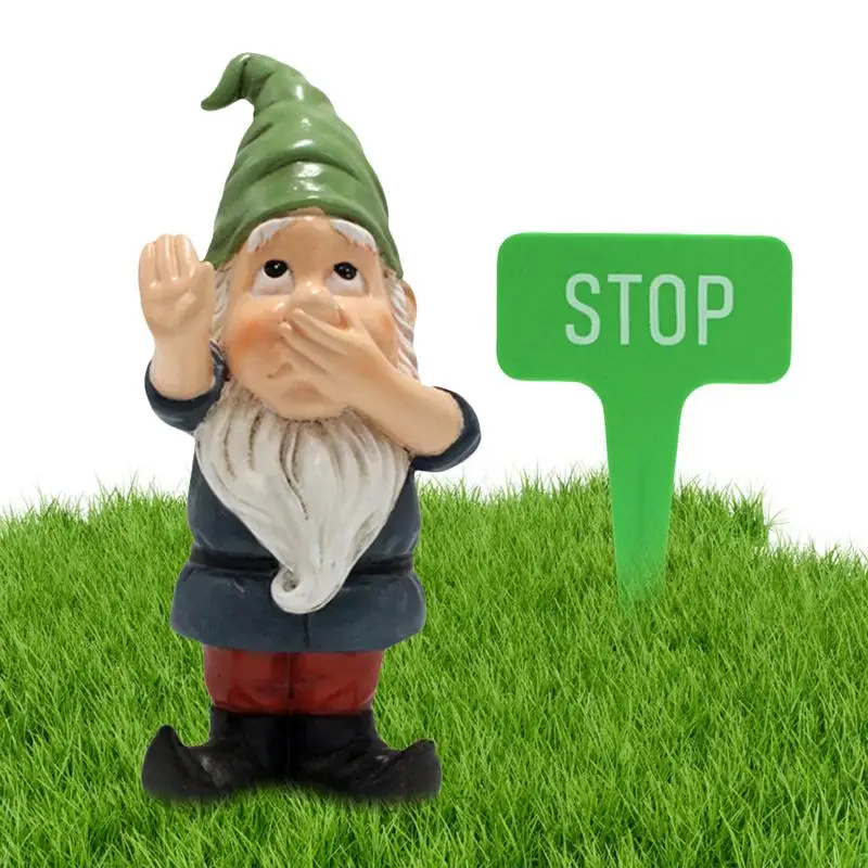 

Garden Gnome Ornaments Resin Statue Figurine Eye Catching Garden Gnomes Decor Weather Resistant Outdoor Garden Decoration