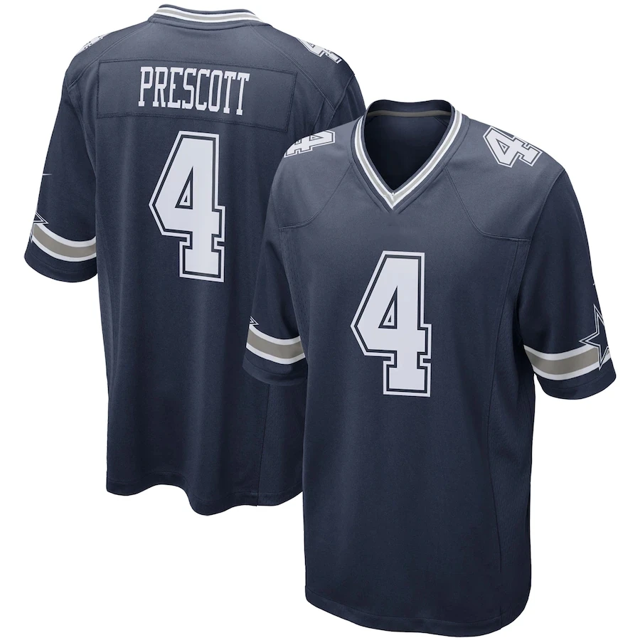 thumbnail image 1 of Camisetas de fútbol bordadas personalizadas de Dallas para hombres, mujeres y jóvenes, camisetas de fútbol de Lamb Parsons Prescott, 1 of 4