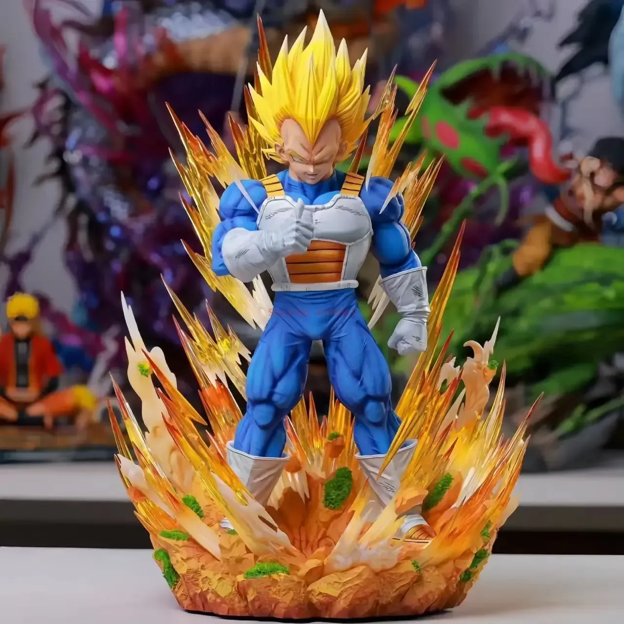 Figura de anime modelo Dragon Ball Gk de 36 cm, Super Saiyan Vegeta 1:6, estatua grande de Majin Vegeta de 14,2 pulgadas, adorno para decoración de habitación, juguetes de regalo