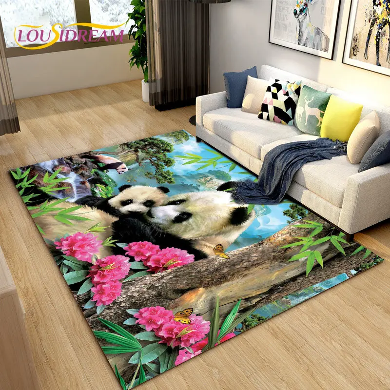 

3D Cartoon Cute Panda Area Rug,Carpet Rug for Living Room Bedroom Sofa Doormat Kitchen Decoration,Kids Play Non-slip Floor Mat