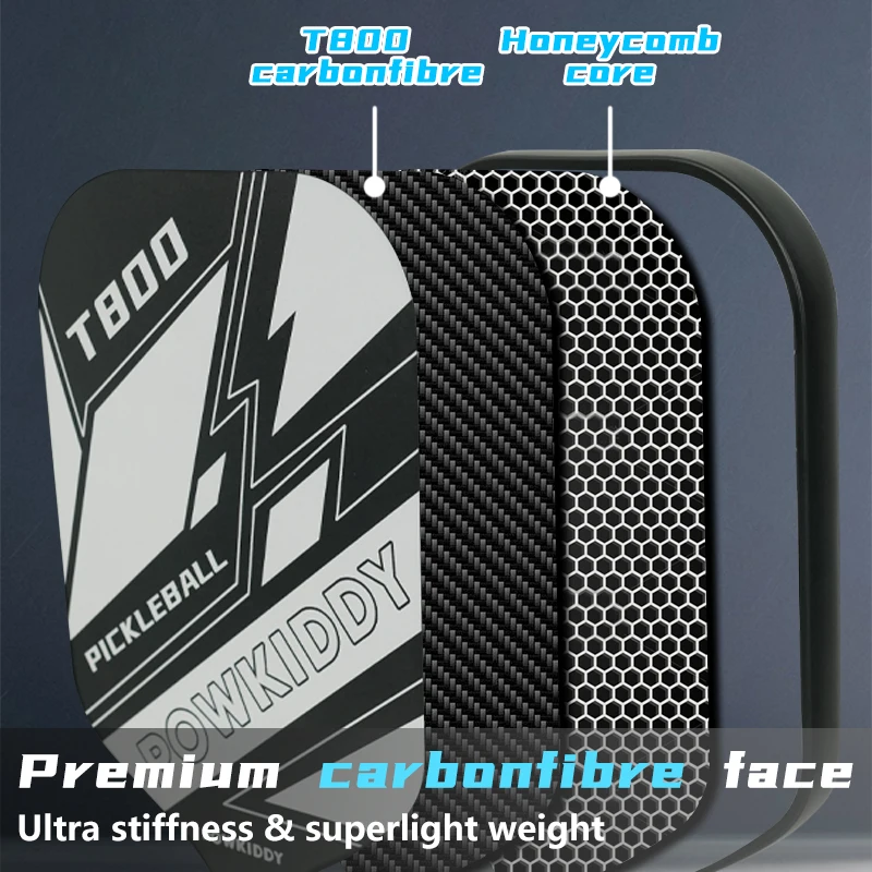 1 pc 16MM T800 Carbon Fiber Pickleball Paddle Control Series and Power Series Conform to USAPA Graphite Carbon Face!