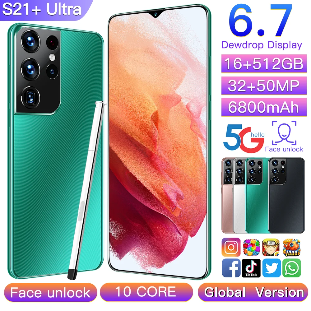 Новый сотовый телефон i13 Pro Max 6 7 дюймов U-экран 4G мобильный Android 10 дешевые мобильные