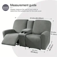 Recliner Sofa Covers with Console Cover All-inclusive Elastic 2 Seater Armchair Case Removable Loveseat Recliner Couch Slipcover 2
