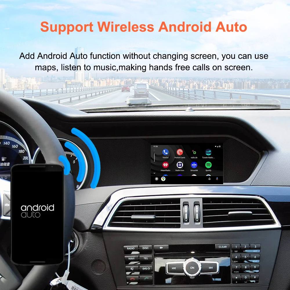 Bonroad Wireless CarPlay For Mercedes Benz A B C E Class W246 W176 GLK W204 X204 ML NTG4.5 Becker Module Android Auto AirPlay – Detail 6