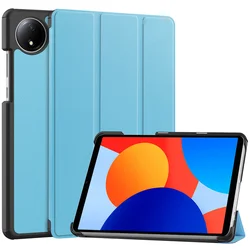 Adorable Smart Folding Leather Case - Cute Painted Design for Tablets (8.7) - Kid-Friendly Protection and Style (Sky blue)