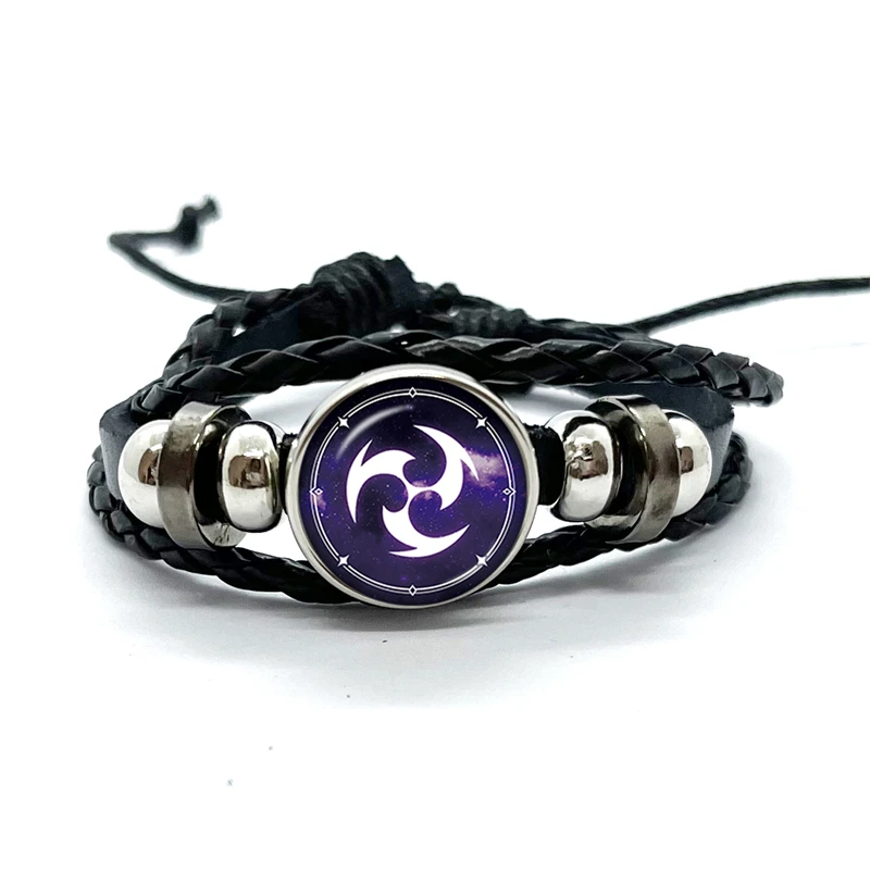 Genshin Impact Game Cosplay Prop Eye of God Water Wind Thunder Fire Rock Ice Element Purple Bracelet Bangle Jewelry Fans Gift 4