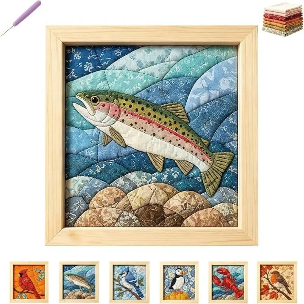 Premium Handmade Fabric Mosaics Art Kit - Multi-Theme No-Sew DIY Craft Set
