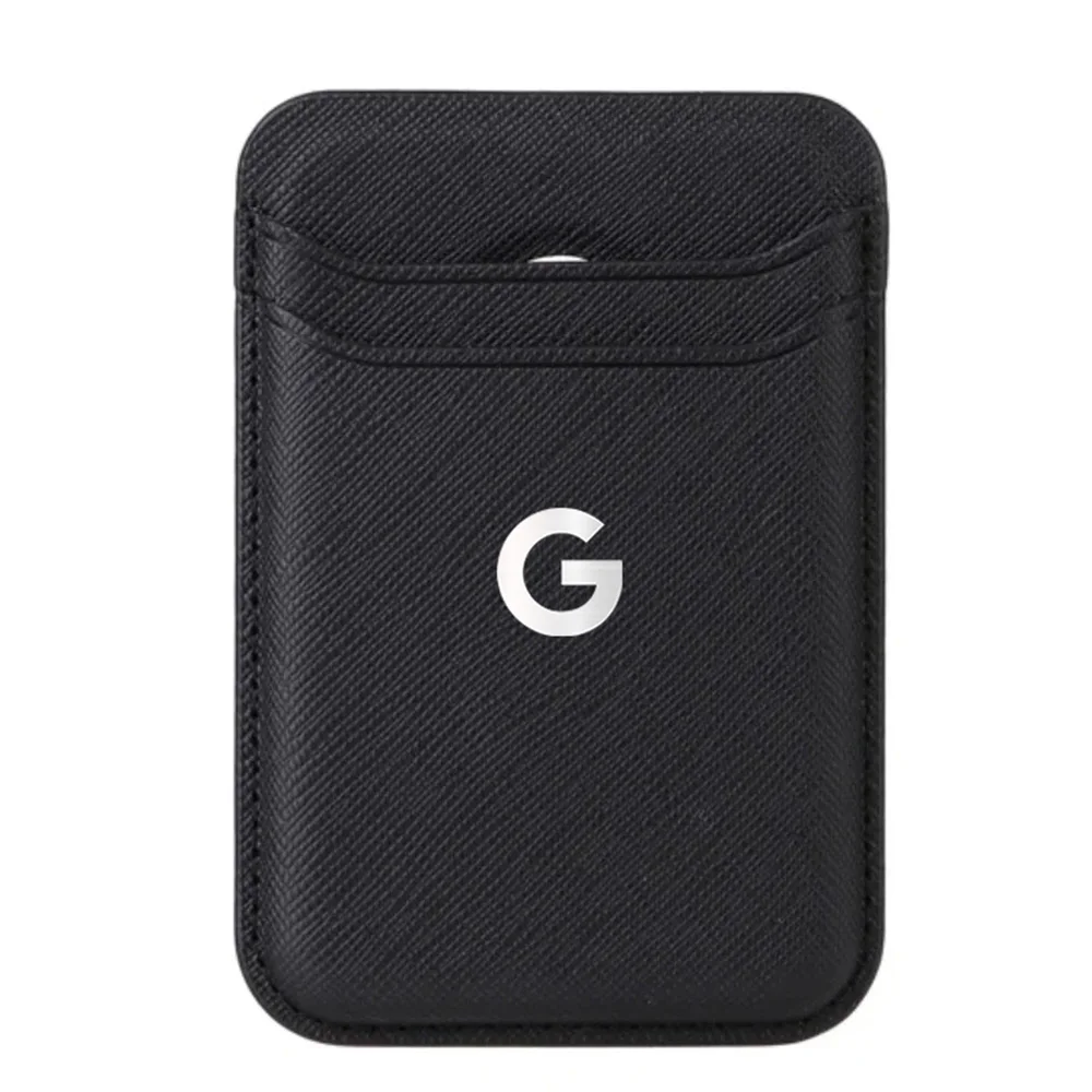 Magnetic Card Holder Wallet with Carbon Fiber Saffiano Leather and Dual Card Slots