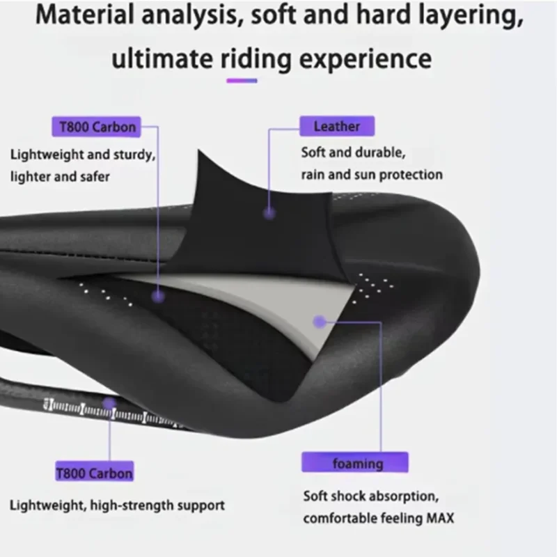 Lightweight Full Carbon Bike Racing Saddle for MTB, Gravel, and Road Bikes
