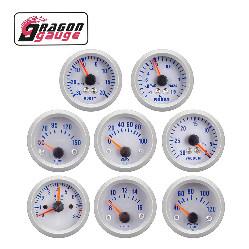 Dragon Gauge 52mm Tachometer Voltmeter Boost Gauge Psi/bar Vacuum Water