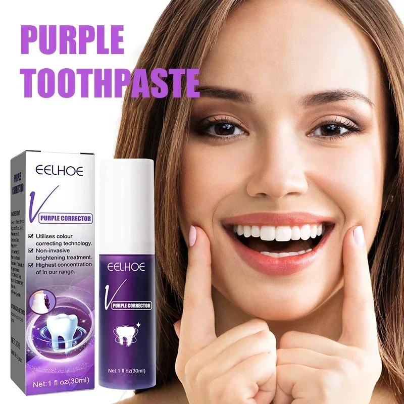 Teeth Purple Whitening Toothpaste Anti-Sensitive Removes Tartar Clean Oral Hygiene Fresh Breath Removal Teeth Dental Tooth Care for teeth whitening toothpaste