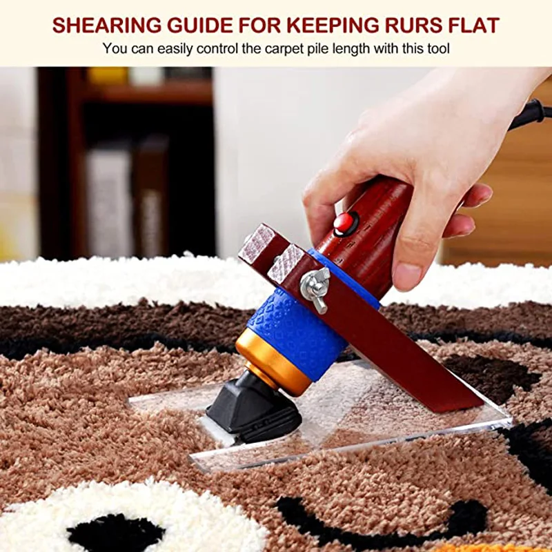 Tufting Carpet Trimmer with Shearing Guide Rug Carver Electric Speed Adjustable Rug Tufting Carver Clippers Carpet Carving Tool