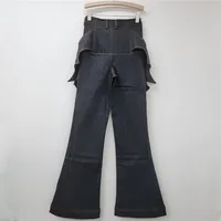 YEAE Ms. 2025 Spring New Irregular Structure Niche Design Bat Wings Pull Jeans 2